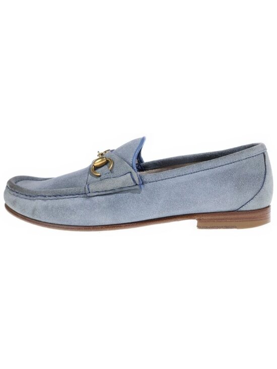 Gucci Gold Horsebit Loafers Blue main image 5